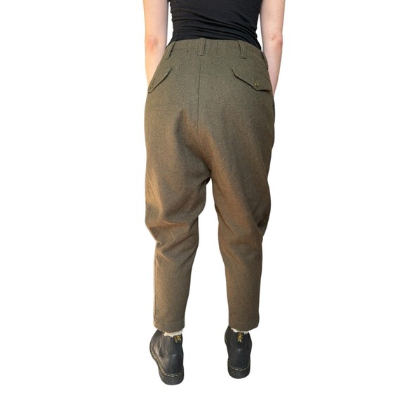 RARE NLST Army Green Wool Drop Crotch Baggy Pants 26 Small Archival - Picture 8 of 8